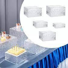 Rõ ràng <span class=keywords><strong>Acrylic</strong></span> tự chọn hiển thị Riser hộp thanh lịch thực phẩm trình bày đứng tăng cường tự chọn Bảng tại các sự kiện nhà hàng và các bên - Product Image 3