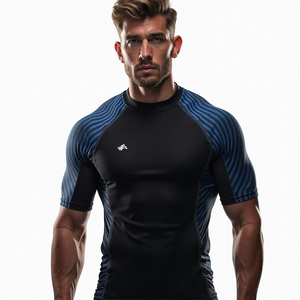 Ventes en gros de rashguards BJJ personnalisés pour hommes - Rashguards de surf légers, respirants et anti-transpiration pour adultes (Spandex/Polyester) - Product Image 6