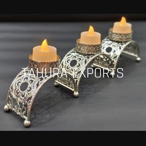 Decorative Collection of Classic Tabletop Decoration Silver Golden <b>Tea</b> <b>Light</b> Candle Holder for <b>Christmas</b> Home Ramadan Decoration - Product Image 5