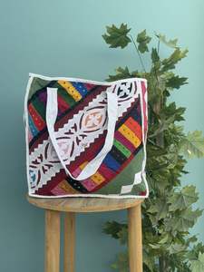 Handmade Cotton Quilted Tote <b>Bag</b> for Women <b>Patchwork</b> Printed Grocery Beach or Shopping - Product Image 2