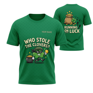 T-Shirt Unisex Personalizzata per San Patrizio, Club dei Scherzi, Grafica Leprechaun, Divertente Quadrifoglio Irlandese Verde, Personalizzabile Promozionale - Product Image 2