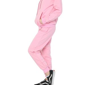 Conjunto de Sudadera con Capucha y Pantalones Deportivos Rosa Personalizado para Mujer, Conjuntos Deportivos de Dos Piezas, Venta al Por Mayor Personalizada - Product Image 4