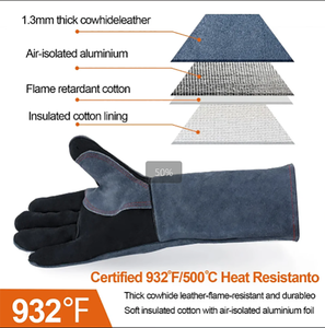 Guantes de seguridad de soldadura de cuero de vaca de alto rendimiento con grado AB CE estándar gran oferta cuero eléctrico de seguridad de protección Premium - Product Image 4