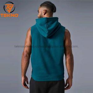 เสื้อแขนกุดมีฮู้ดแขนกุดสำหรับผู้ชายเสื้อกล้ามออกกำลังกายเล่นฟิตเนส - Product Image 6