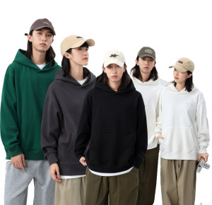Custom Digital Printing Plain Dyed Hoodies for <b>Men</b> 100% Cotton Oversized Fit Winter OEM Service Blank Hoodie Supplier - Product Image 2