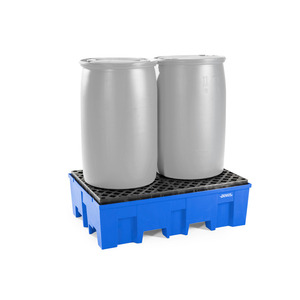 Bac de rétention en polyéthylène (PE) pour 2 fûts de 200 litres, 865 x 1245 x 375 mm, avec grille - Product Image 3