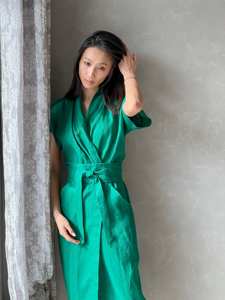 Heavy Linen Wrap <b>Sexy</b> Plus Size Linen Wrap <b>Dress</b> Women Linen Kimono <b>Dress</b> Oversized Summer Wrap <b>Dress</b> Boho <b>Long</b> Kimono - Product Image 4