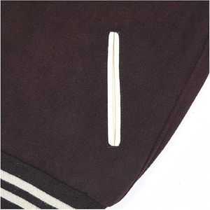 Veste de baseball universitaire de haute qualité personnalisable avec logo brodé sur le devant en toile pour hommes - Product Image 4