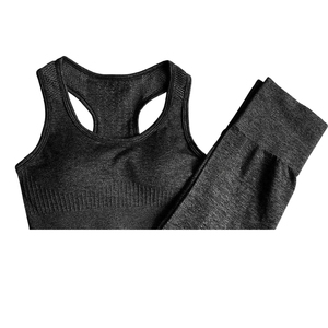 Conjunto de Yoga para Mujer, Moderno y Cómodo, de 2 Piezas, Sujetador Deportivo Comprimido y Pantalones Cortos, Transpirable, Color Sólido, Ropa Deportiva con Logotipo Frontal - Product Image 4
