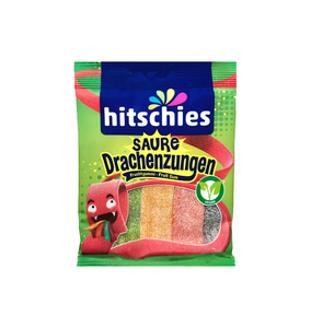 Hitschies Sour Dragon Tongues 125g Ingredients Include Glucose Fructose Syrup Dextrose Palm Oil And Natural Flavorings - Product Image 1