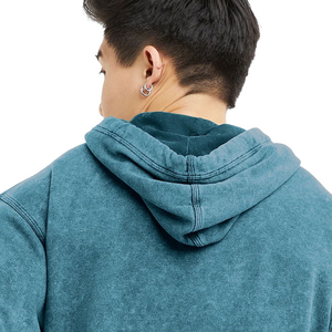 Sweat-shirts à capuche en molleton 400 GSM vert marin pour hommes et femmes, fabriqués en série, imprimés en 3D, effet délavé à l'acide, en vente à prix réduits - Product Image 2