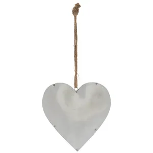 Colgante de corazón para Navidad, adorno decorativo artesanal de Color blanco, colgador de corazón para diseño personalizado disponible