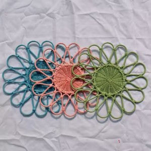 Assiette de chargeur en rotin tissé à la main/napperon tissé pour table à manger ou décoration de mariage artisanat DHT - Product Image 1