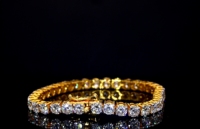 Bracelet tennis pour femme en or 10 carats avec diamants de laboratoire certifiés IGI, ajustable, chaîne tennis en diamants de laboratoire VVS