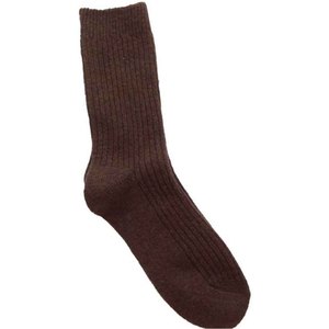 <b>Brown</b> Winter Cotton Breathable Crew <b>Socks</b> Knitted Casual Women Solid Color Daily Wear - Product Image 1