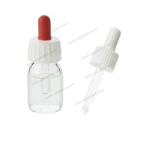 Pipette compte-gouttes avec marquage de volume, capuchon en plastique côtelé de couleur personnalisée et tétine en caoutchouc de couleur EPDM