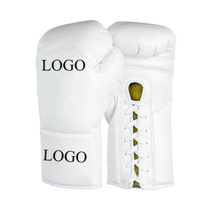 ถุงมือชกมวยหนัง10ออนซ์สำหรับผู้ใหญ่อุปกรณ์ศิลปะการต่อสู้แบบมืออาชีพมีเชือกผูก - Product Image 1