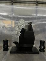 Lápida de Granito Negro Absoluto, Estilo Europeo, Losas Gruesas Pulimentadas para Lápidas Personalizadas y Piedras Conmemorativas