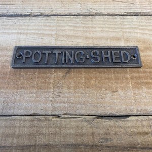 Cast iron antique Potting Shed garden <b>door</b> Wall plaque home wall <b>door</b> hanging hotel <b>office</b> school restaurant plaques <b>signs</b> 2023 - Product Image 3