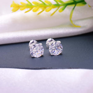 Pendientes de tuerca chapados en oro de 18 quilates de Plata de Ley 925 sólida con corte facetado de circón natural al por mayor, joyería fina para boda y Mujer - Product Image 3