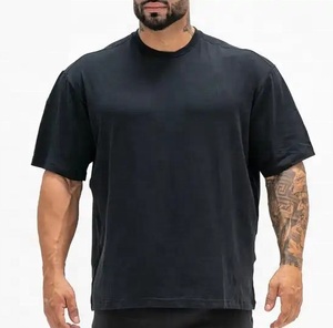 T-shirts à épaules tombantes gris uni col rond manches courtes en coton coupe classique décontractée personnalisables teints unis - Product Image 4
