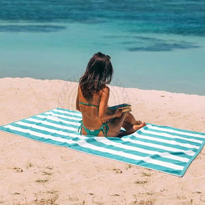 Serviette de plage de luxe en microfibre ultra absorbante et légère, de haute qualité, sans sable, séchage rapide, toutes saisons, pour vacances, complexe hôtelier, piscine, extérieur - Product Image 3