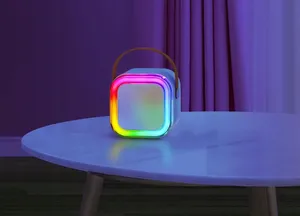 Ensemble karaoké Extralink Kids Mini avec enceinte LED, 2 micros, Bluetooth, AUX, lecteur de carte SD, RGB, bleu - Product Image 3