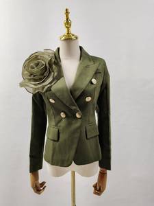 A9110 <span class=keywords><strong>Blazer</strong></span> für Damen im Western-Stil, Amy Green, mit 3D-Blumen, Große Größen, Wintermäntel und -jacken für Damen - Product Image 3