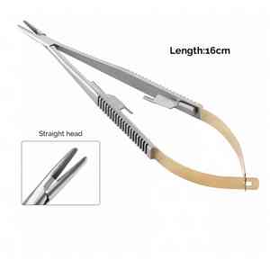 HEXA CARE 16cm Castroviejo Poignée ergonomique en acier inoxydable Porte-aiguille dentaire manuel Instrument chirurgical droit - Product Image 2