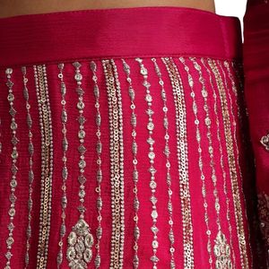 Conjunto Kurta Palazzo adornado con lentejuelas rosa oscuro en Chinon, venta al por mayor, Ropa Étnica para mujer, ropa OEM, proveedor de fábrica, atuendo - Product Image 6