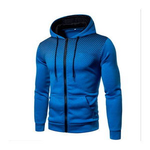 Vente en gros de sweats à capuche en coton sérigraphié personnalisés pour hommes séchage rapide évacuation de la transpiration vêtements de course de gym extensibles avec fermeture éclair pour l'hiver - Product Image 3