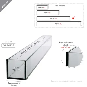 VPB4436 - Jardinera rectangular de vidrio - 4 x 4 x 36 - Product Image 5