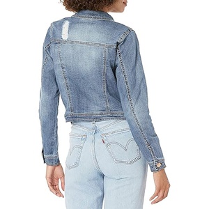 แจ็กเก็ตผ้ายีนส์ระบายอากาศน้ำหนักเบาสำหรับผู้หญิงเสื้อครอปโค้ทผ้าแคนวาสสไตล์คลาสสิก - Product Image 3