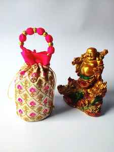 Nueva llegada con clase Zari & Tikli trabajo de seda Potli para las mujeres nupcial boda bolsos noche Potli bolsa para las mujeres - Product Image 2