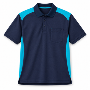 Polo à manches courtes blanc et vert forêt avec poche poitrine et empiècements contrastants – Tenue de travail, décontractée, club ou uniforme - Product Image 6