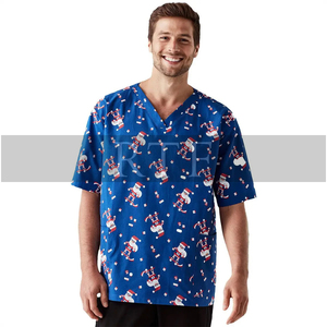 Vêtements de travail médicaux unisexes uniformes d'hôpital fins bruts gommages d'allaitement de Noël chaleur y compris blouse de laboratoire accessoires de casquettes de gommage - Product Image 5