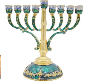 Jewish 7 Branch Plateado Clásico Menorah Hanukkah Candelabro moderno Jewish Menorah 7 Arm Menorah 9 Arm Hanukkah Venta al por mayor - Product Image 3