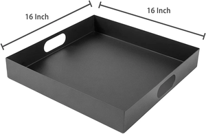 Hot Selling Modern <b>Square</b> Christmas Decorative Trays Matte Black Iron Rectangle Metal Serving Tray Kitchen Weddings Art Hotels - Product Image 3