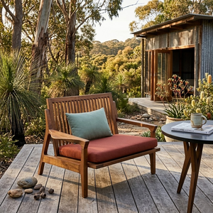 <span class=keywords><strong>Fauteuil</strong></span> <span class=keywords><strong>de</strong></span> jardin en teck <span class=keywords><strong>de</strong></span> luxe, chaise longue moderne avec coussins, style nordique, canapé individuel pour villa australienne - Product Image 2