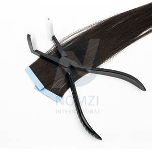 Pinces professionnelles en acier inoxydable de qualité supérieure pour Extensions de ruban, pinces à cheveux personnalisées de couleur noire - Product Image 2