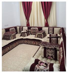 Diseño interior árabe Majlis, diseño clásico moderno, elegante conjunto de sala de estar, asientos de esquina de lujo, diseño que ahorra espacio - Product Image 1