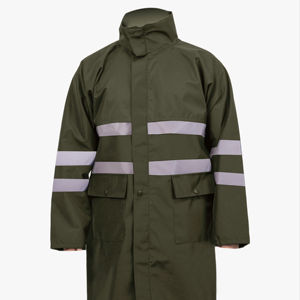 Chaqueta Impermeable Unisex Ligera, Reutilizable, Cortavientos, con Tiras Reflectantes, Plegable, con Capucha, Color Caqui, de Poliéster, para Campamento al Aire Libre - Product Image 1