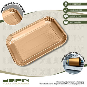 Made in Italy Bandeja de cartón dorada rectangular desechable ecológica de diferentes tamaños lista para enviar - Product Image 3
