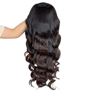 วิกผมสวยเนื้อหยักขนาดใหญ่วิกผมมนุษย์สีธรรมชาติวิกผมลูกไม้ด้านหน้าแบบไม่มีกาว - Product Image 1