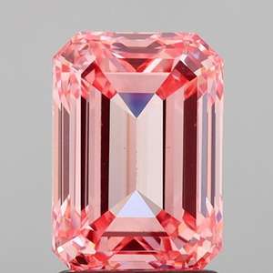 Diamant cultivé en laboratoire certifié IGI émeraude 2.04ct fantaisie rose vif VS1 laboratoire créé Surat diamant forme émeraude pour la fabrication de bijoux - Product Image 2
