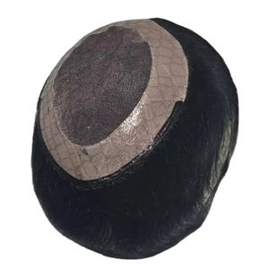 Toupet en cheveux humains Remy indiens de style Yaki Taz Hair BD, trame unique pour système capillaire pour hommes en dentelle - Product Image 4