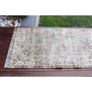 Alfombra vintage de 2.8x5.7 pies, alfombra turca, alfombra de lana gris con lunares - Product Image 3