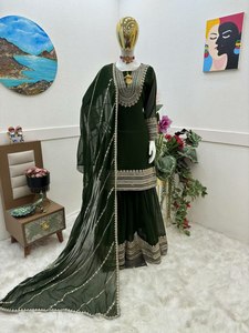 Cao Cấp 100% Georgette Lụa Của Phụ Nữ Sharara Phù Hợp Với Mô Hình Mới Và Màu Sắc Thiết Kế Ăn Trưa Salwar Từ Ấn Độ - Product Image 2