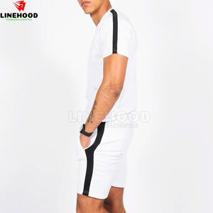 ชุดเสื้อยืดกางเกงขาสั้นแฟชั่นสีพื้นสำหรับผู้ชายชุดกางเกงขาสั้นระบายอากาศได้ดีสำหรับผู้ใหญ่ฤดูร้อน - Product Image 3