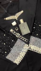 เสื้อผ้ามุสลิมแบบดั้งเดิมของผู้หญิงแบบสุภาพเรียบร้อยหรูหราสไตล์อาบายาดูไบ - Product Image 3